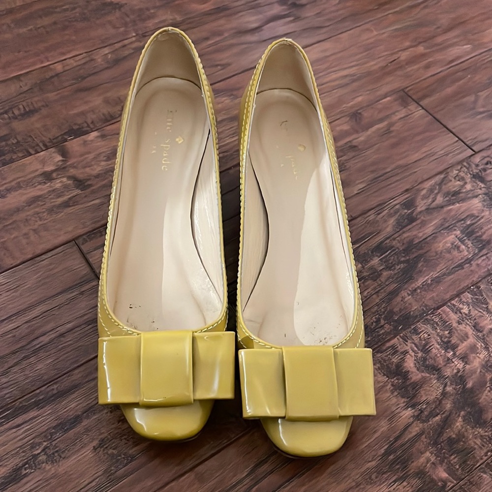 Kate space mustard ribbon pumps 6